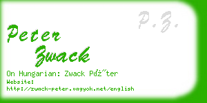 peter zwack business card